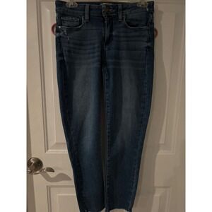 Paige Denim Kylie Crop Jeans Dark Wash Distressed Hem Size 28